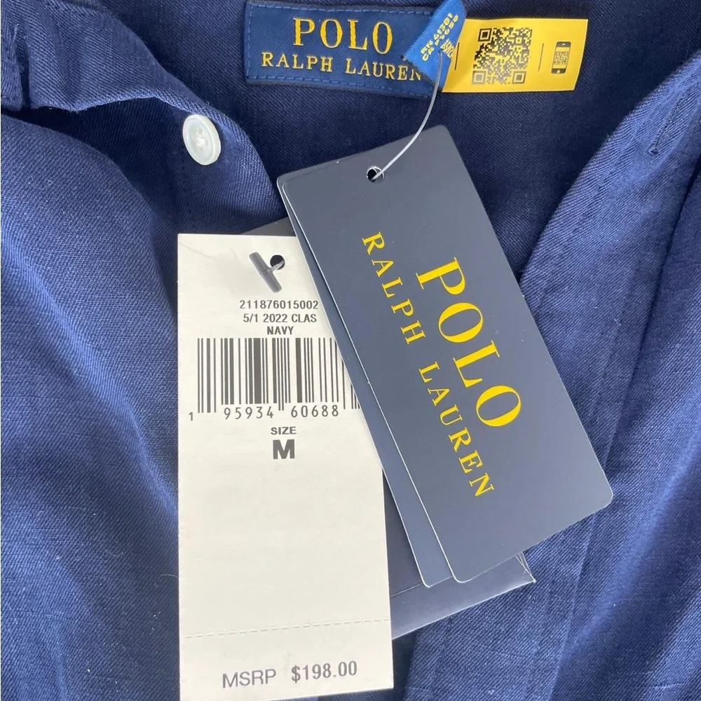 Polo Ralph Lauren shirt women’s Medium size tunic linen silk button up MSRP 198$ - Picture 2 of 9